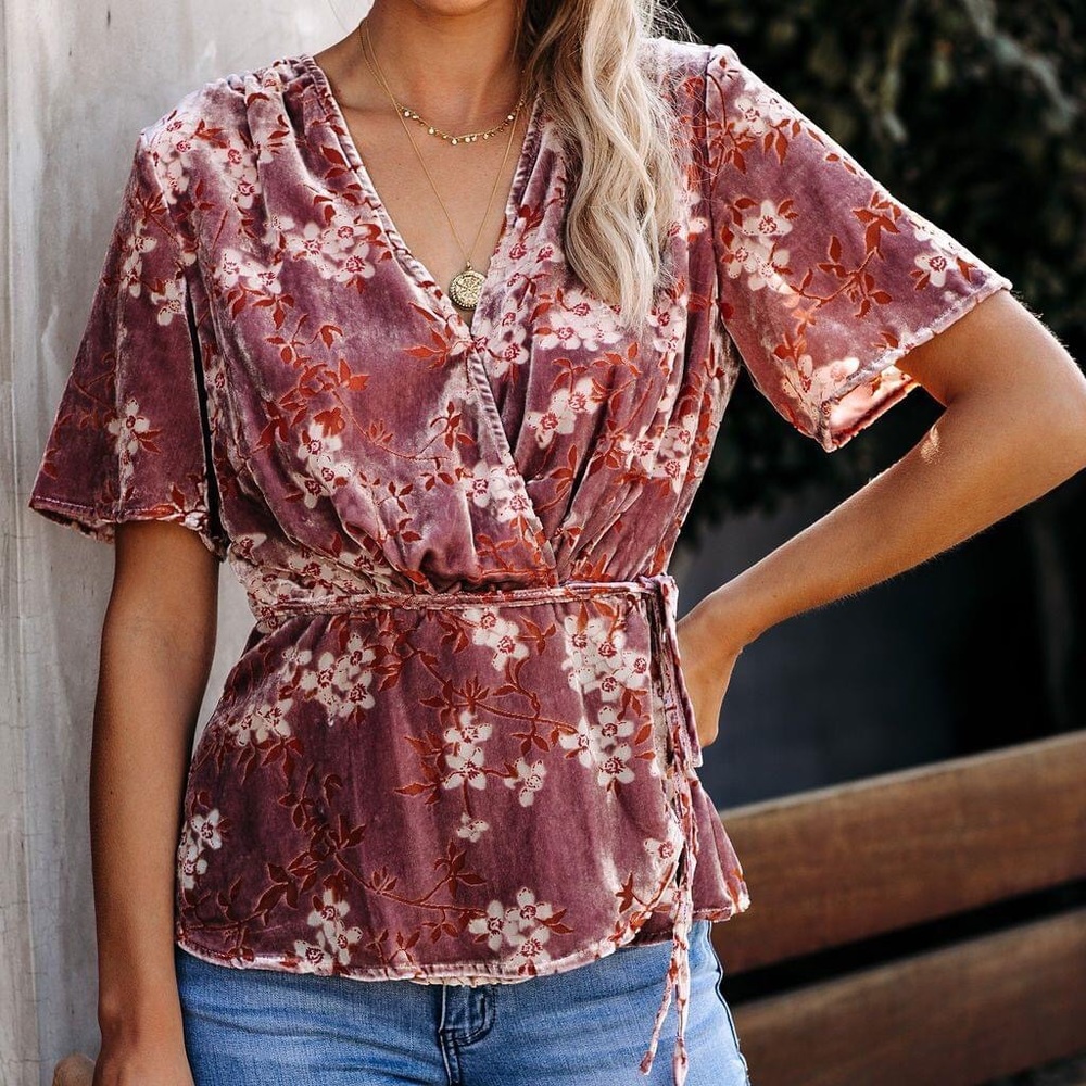 Vici velvet wrap top